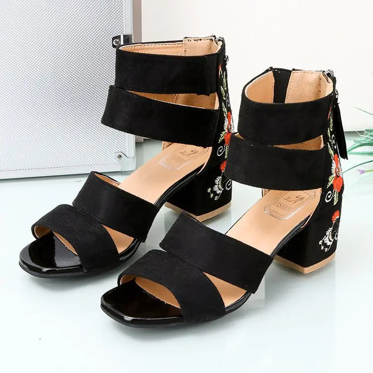 Ladies' Summer Mid-Heel Block Sandals